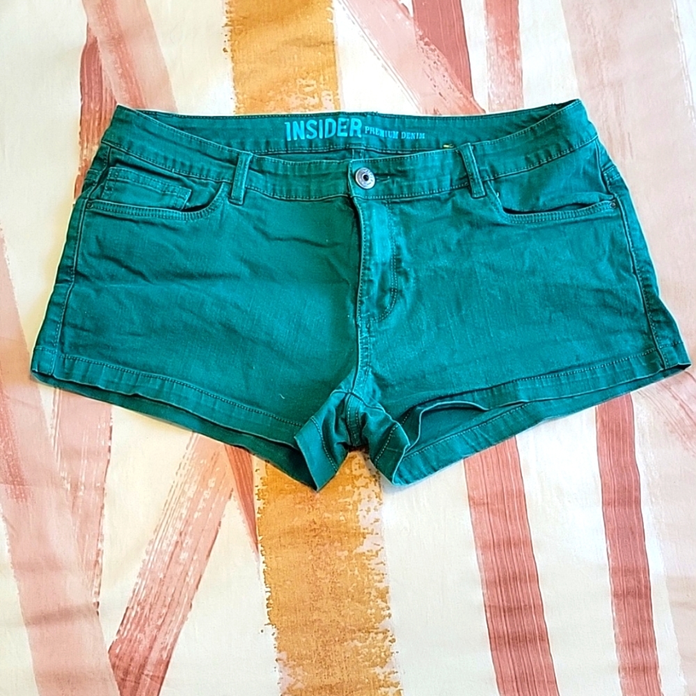 Turquoise Denim Shorts